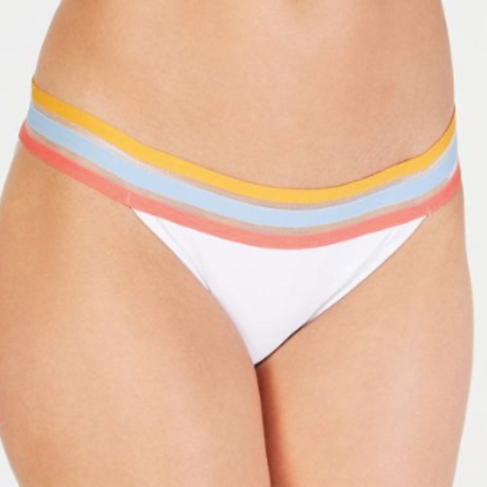Hula Honey Juniors Stripes Hipster Bottoms White